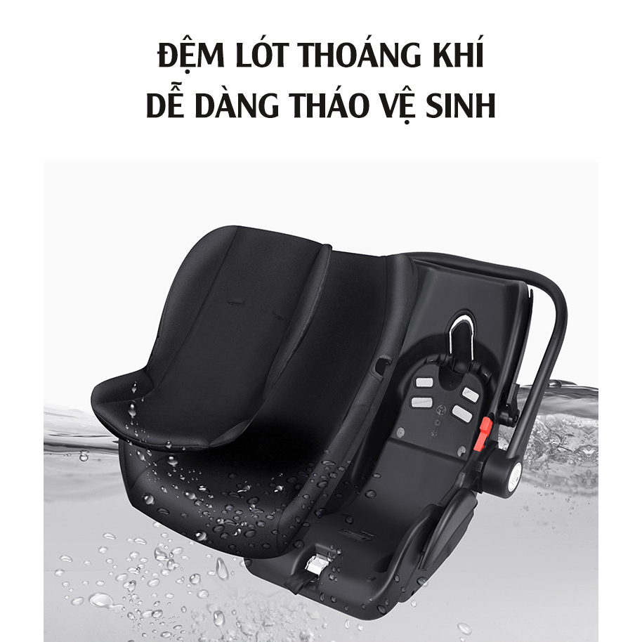 Ghế ngồi ô tô trẻ em COBALLE cao cấp thiết kế ĐỨC kiêm nôi xách tay, dành cho trẻ từ sơ sinh, tiện lợi khi đi du lịch