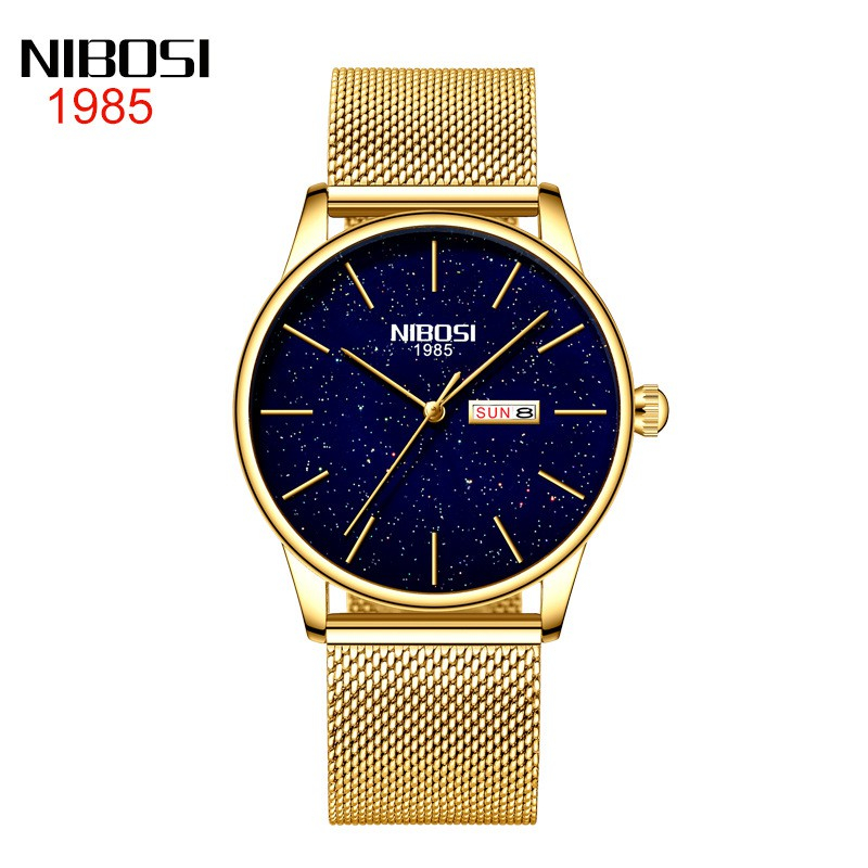 Đồng Hồ Nam NIBOSI 2370 (1985) Chống Nước Chống Xước, Dây Lưới Thép, Thời Thượng, Nam Tính - CHÍNH HÃNG [FULLBOX]