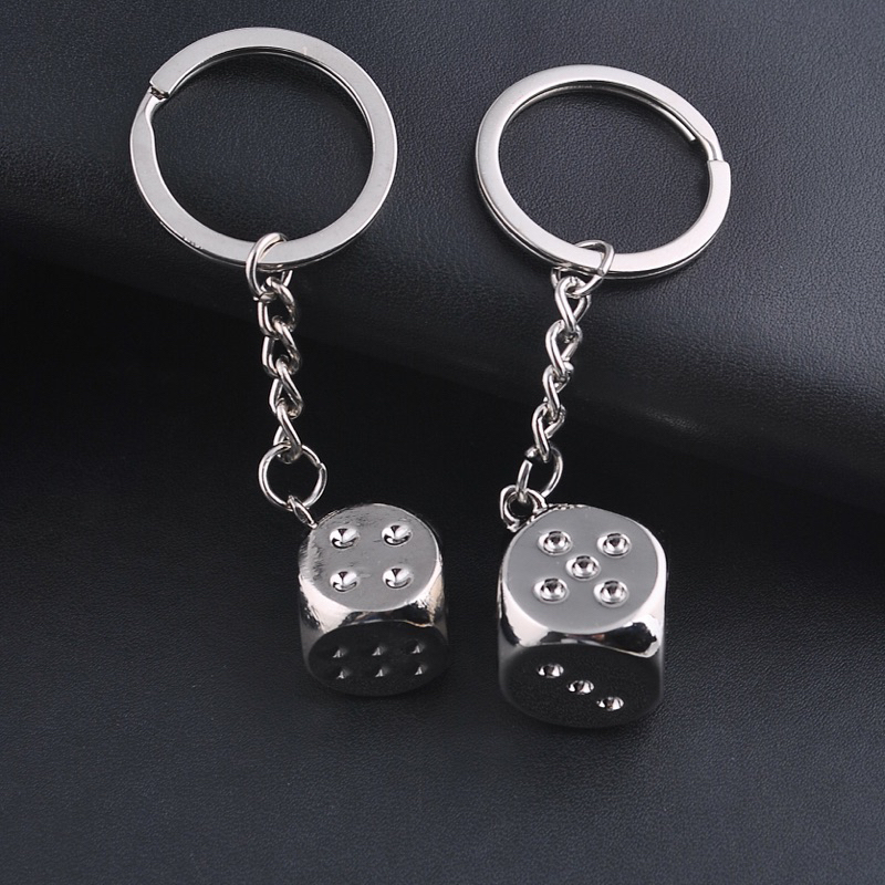 Móc chìa khoá kim loại hình xúc xắc Metal Dice keychain broekboiz