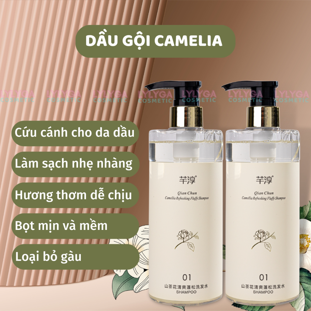 Sữa tắm Hoa Trà Camelia 500ml Quian Chun Dầu gội dầu xả Hoa Trà Camelia 500ml sáng da dưỡng ẩm lưu hương phục hồi tóc