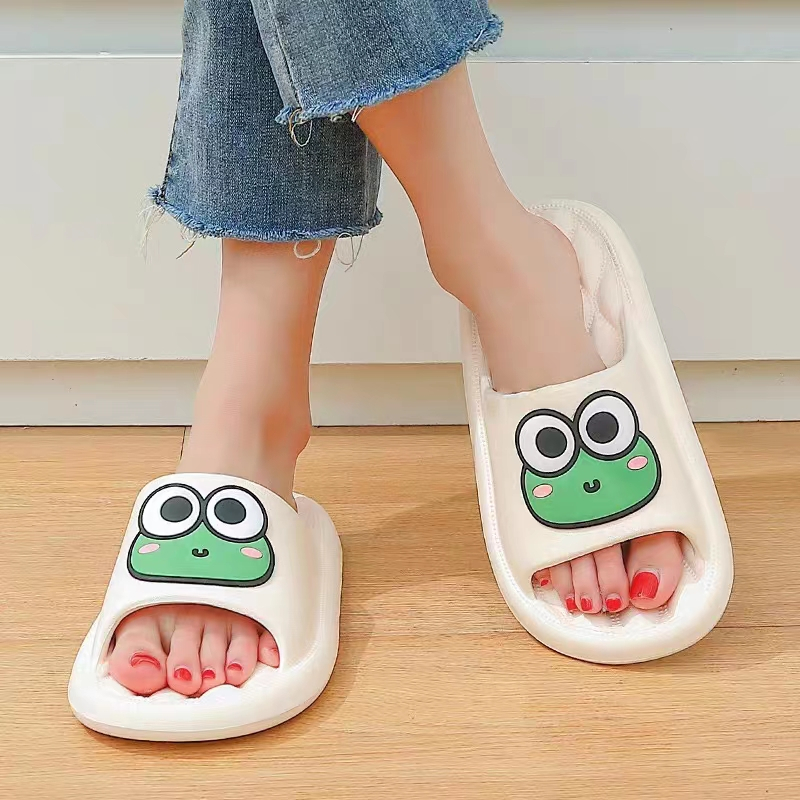 Dép nữ đi tron nhà quai ngang , Dép đi trong nhà, mang trong văn phòng,hoạ tiết ếch xanh