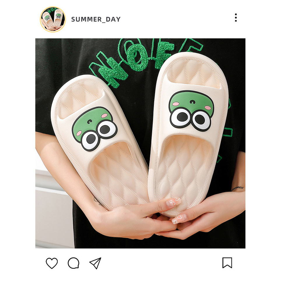 Dép nữ đi tron nhà quai ngang , Dép đi trong nhà, mang trong văn phòng,hoạ tiết ếch xanh