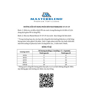 Phân bón Masterblend 19-19-19 dùng tất cả các mục đích (500 gram)