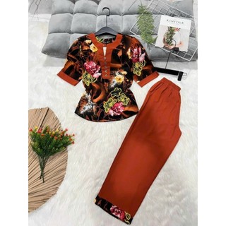Bộ trung niên lụa mango măc nhà cho mẹ