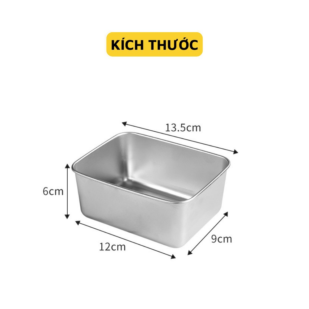 Hộp Đựng Thực Phẩm Tủ Lạnh Inox Có Nắp Nhựa