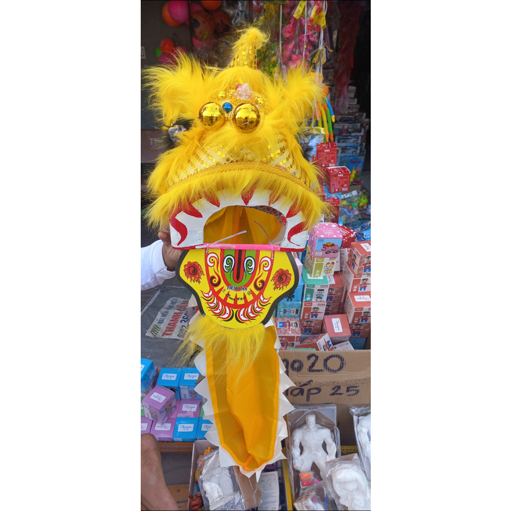 Bộ đồ chơi đầu lân cho bé từ 3-5 tuổi kèm đuôi