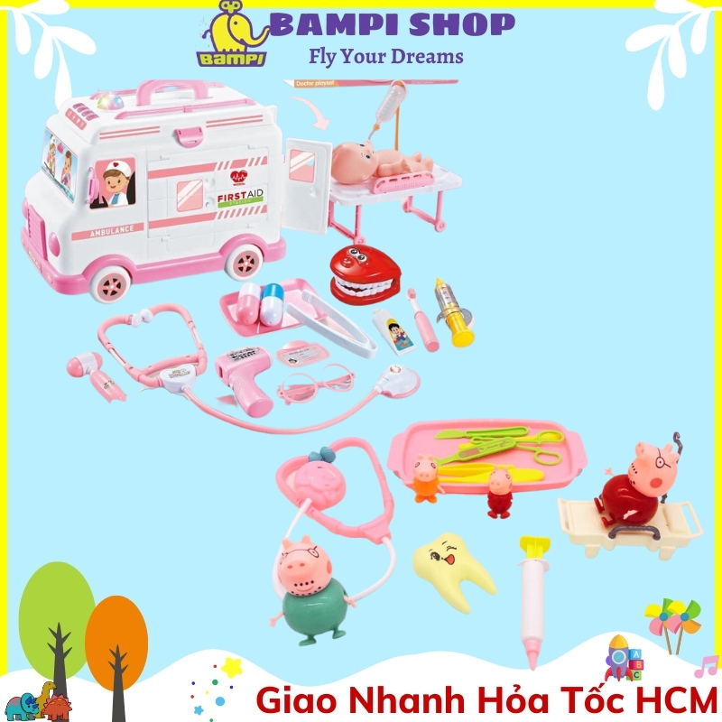 Bộ Đồ Chơi Bác Sĩ Y Tá có Xe Cấp Cứu Dụng Cụ Nha Khoa có Đèn búp bê 41PK Đồ Chơi Nhập Vai Thú Vị Bé Phát Huy Sáng Tạo