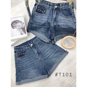 Quần short jean gập gấu