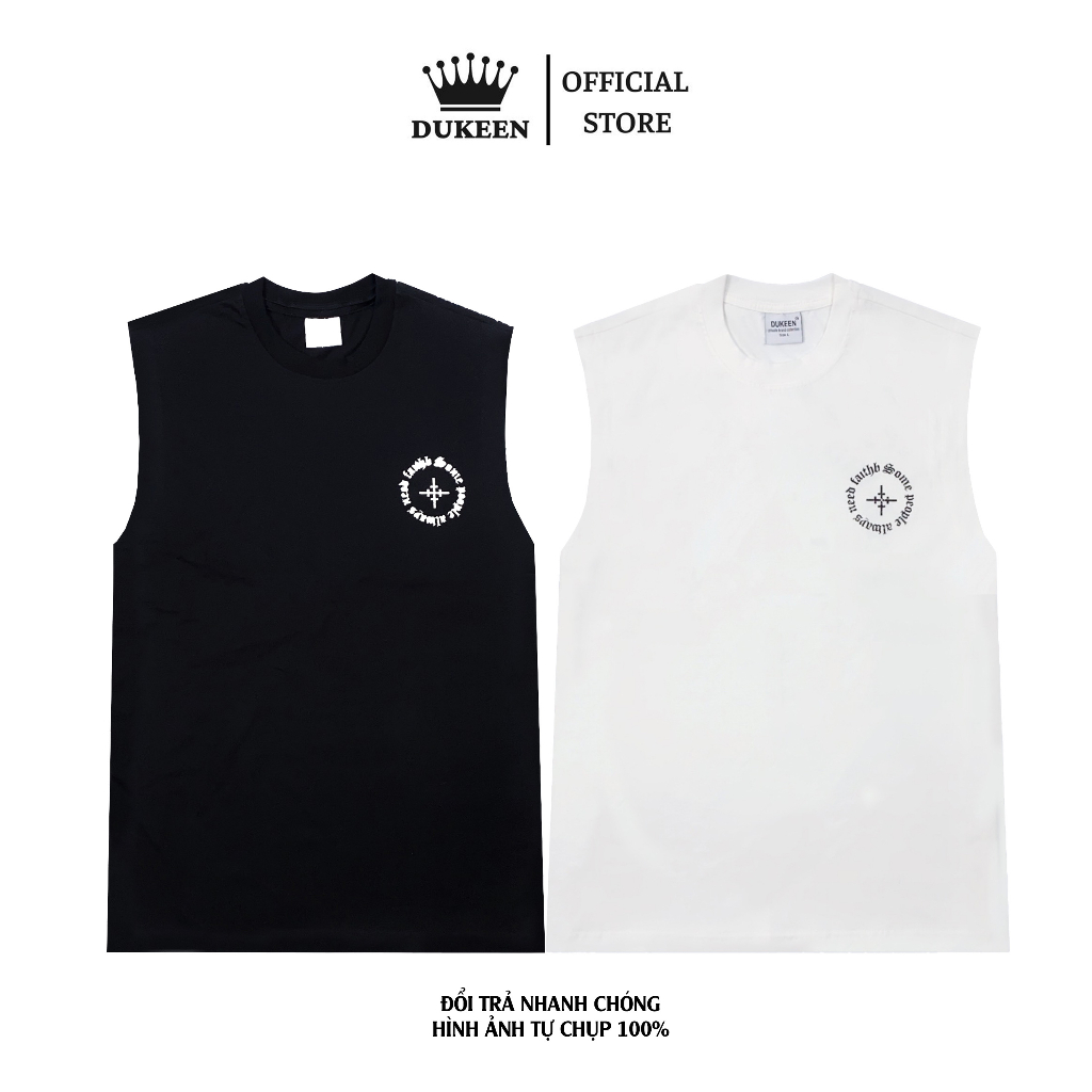 Áo Ba Lỗ Tanktop Local Brand DUKEEN Cotton In Lưới Form Rộng Nam Nữ Unisex