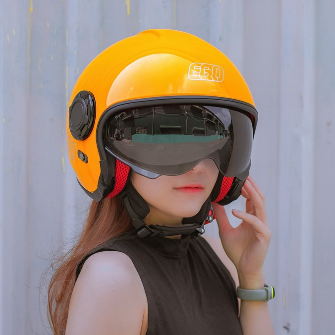 Mũ bảo hiểm 3/4 kèm kính âm và hàm Ego E-5 đi phượt Arrow