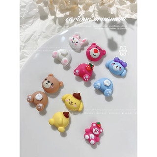 Charm con gấu,chó con nail - charm bán theo cặp đầu+thân loại - charm cute