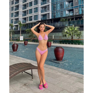 (20-LiLyBikini) BIKINI HAI MẢNH BASIC SÓNG CÓ GỌNG CÓ MÚT
