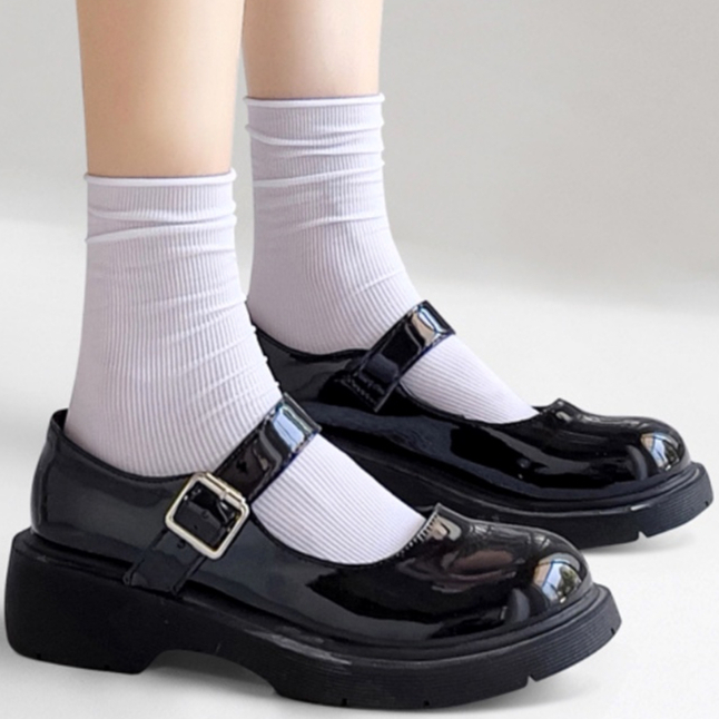 Tất Cổ Cao Nữ Tăm Trơn Mỏng Đơn Giản, Tất/Vớ Cao Cổ Nữ Thoáng Khí Khử Mùi Hàn Quốc