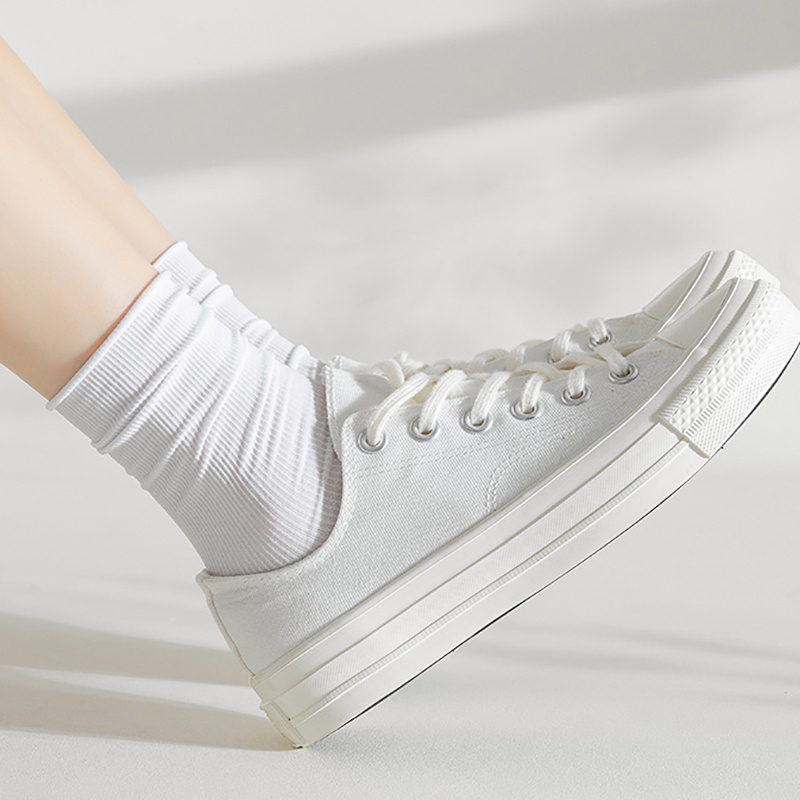 Tất Cổ Cao Nữ Tăm Trơn Mỏng Đơn Giản, Tất/Vớ Cao Cổ Nữ Thoáng Khí Khử Mùi Hàn Quốc