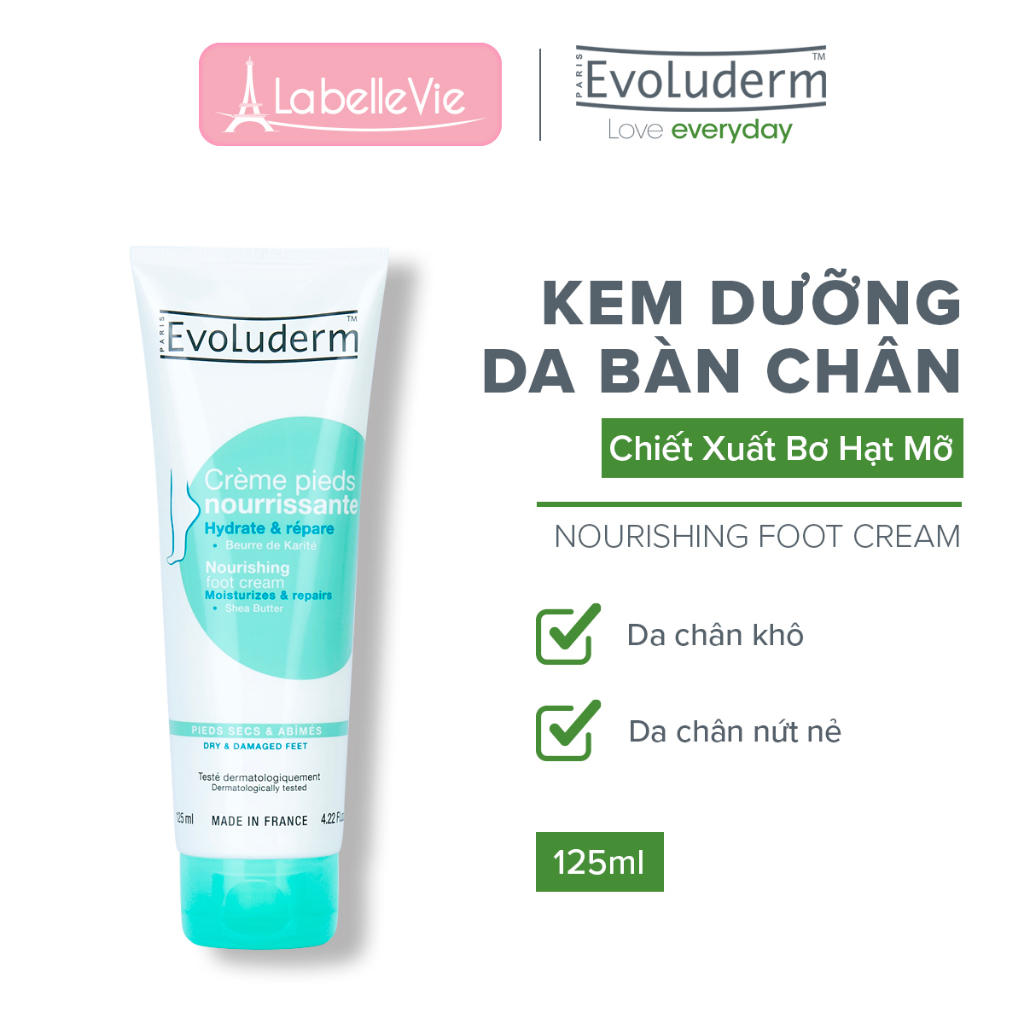 Kem dưỡng da chân Evoluderm chiết xuất bơ hạt mỡ 125ml