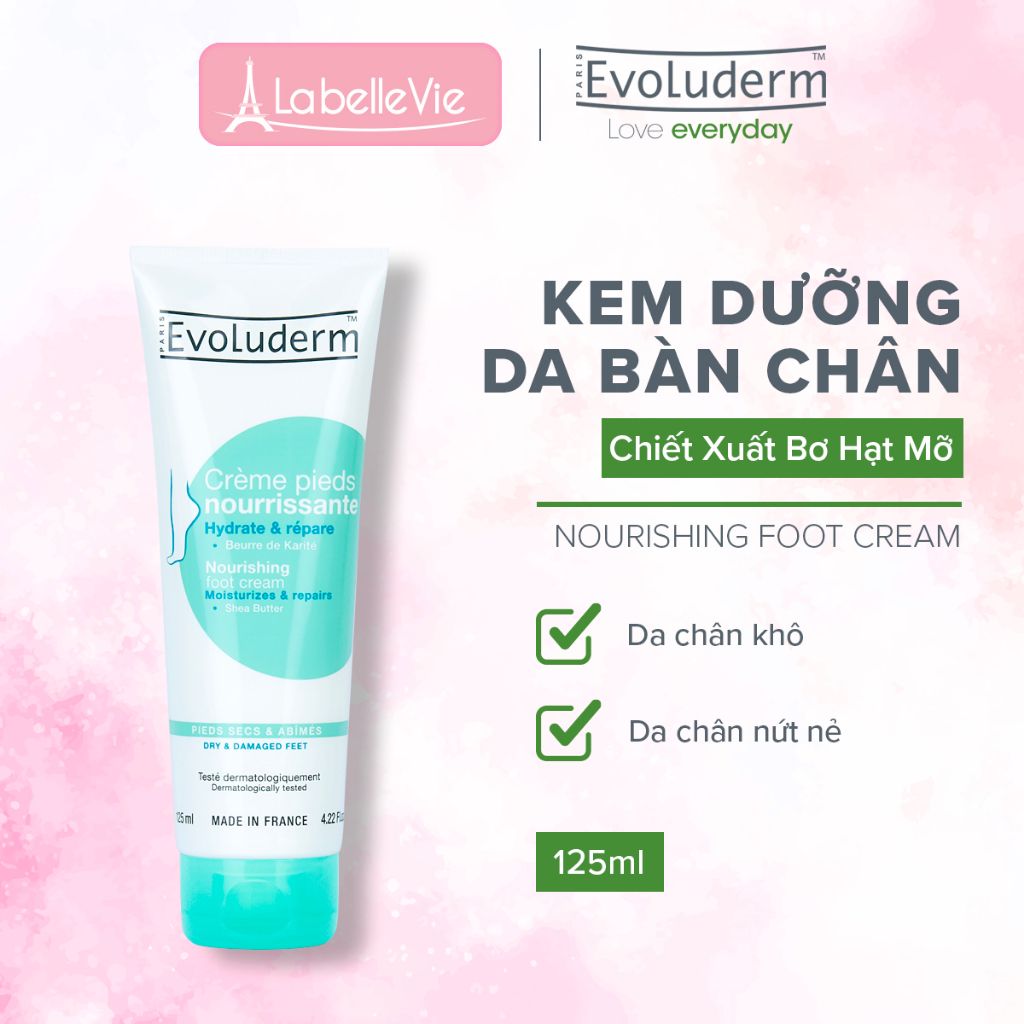 Kem dưỡng da chân Evoluderm chiết xuất bơ hạt mỡ 125ml