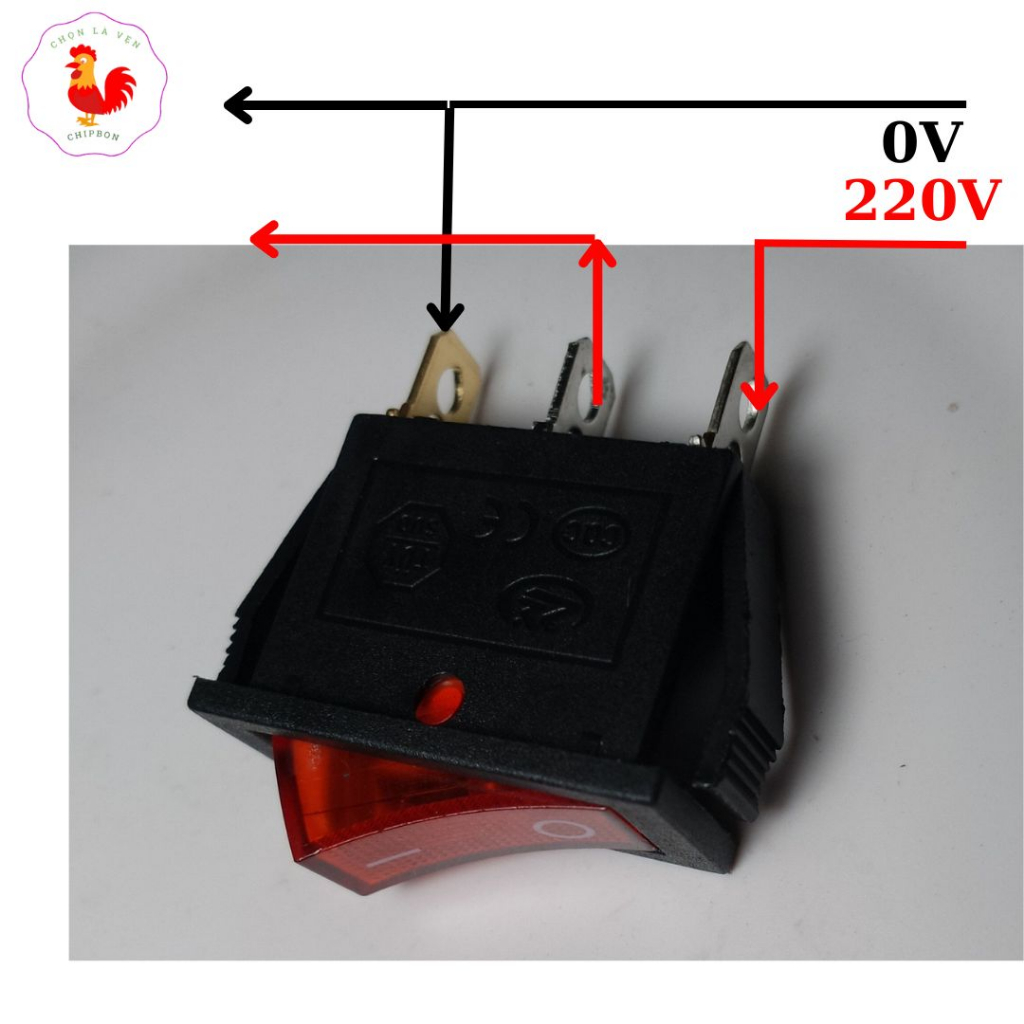 Công tắc bập bênh 15A 250V có đèn led