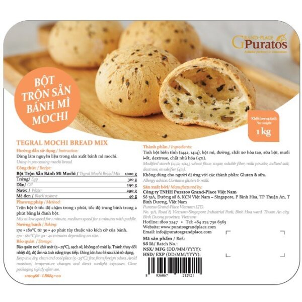 Bột trộn sẵn bánh mì mochi  1kg Puratos