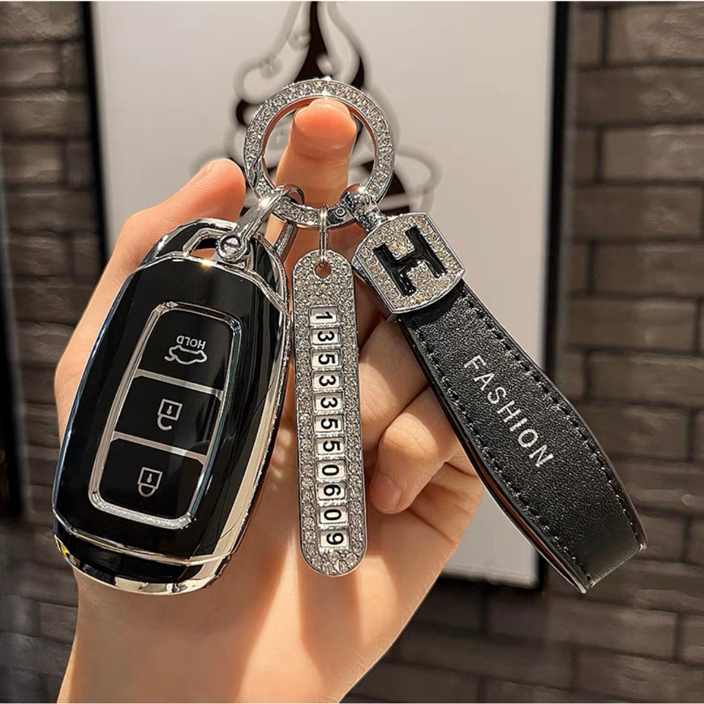 Ốp TPU dẻo viền bạc xe HYUNDAI các dòng xe ACCENT 3 nút TM: 2018-2020, HYUNDAI KONA, SANTAFE 2019-2020..By DV AUTO