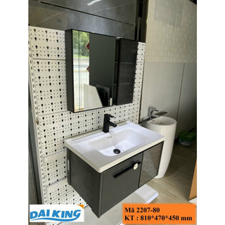 Tủ lavabo + mặt lavabo + tủ gương kích thước 80cmx47cm