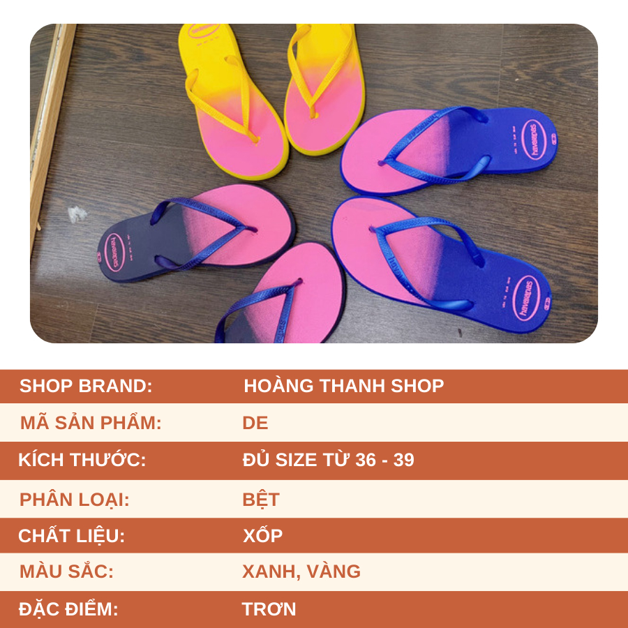 Dép Tông Đi Biển Nhiều Màu Sắc Đế Siêu Nhẹ EMgiay DE