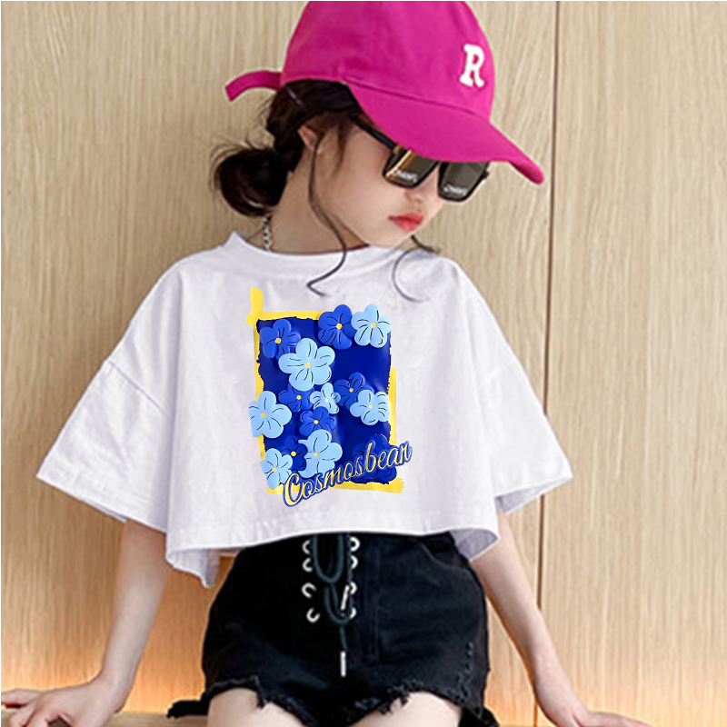 Áo croptop cho bé gái mặc hè size đại KIDS GENZThời trang trẻ em áo thun trẻ em croptop cho bé 20kg-45kg