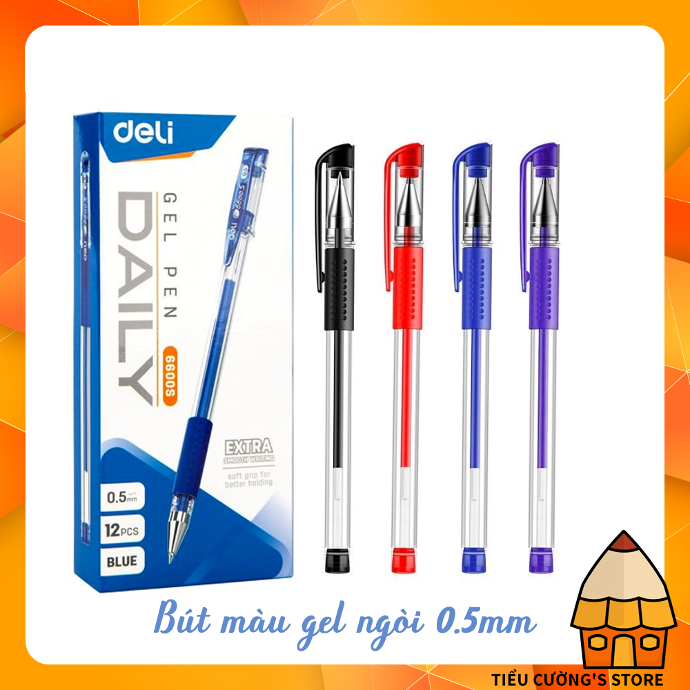 [5 CÂY] Bút gel Deli E6600S có tay cầm cao su