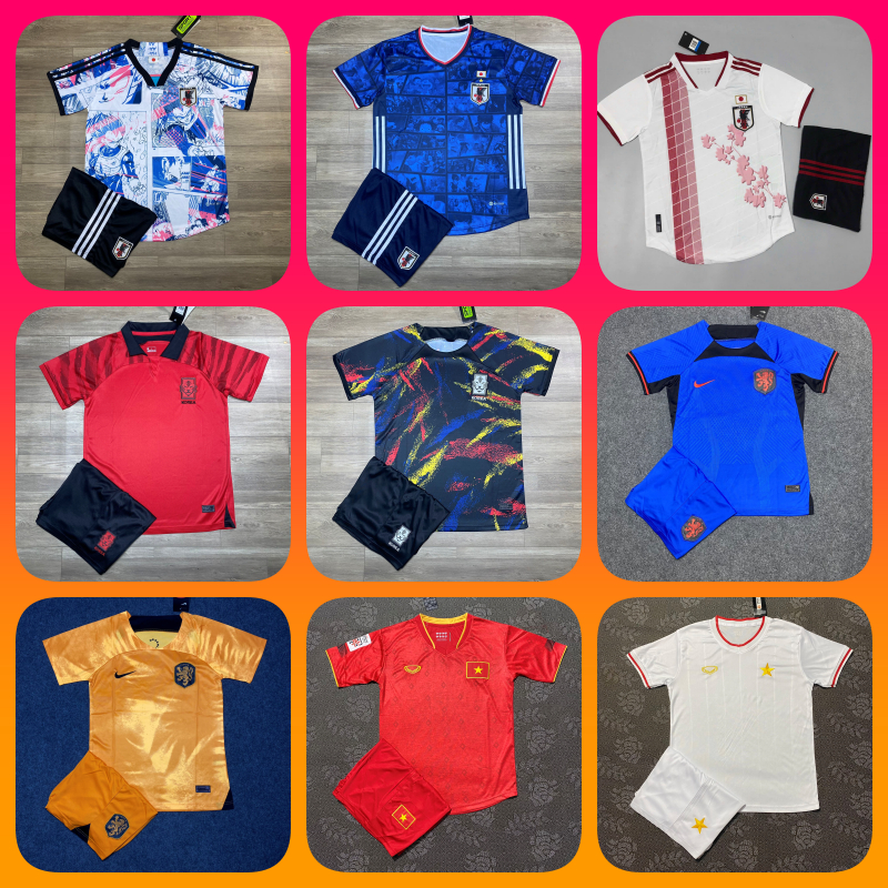 Áo bóng đá Đội Tuyển QG WC 2022 - Hàng Thun Thái - Logo Thêu
