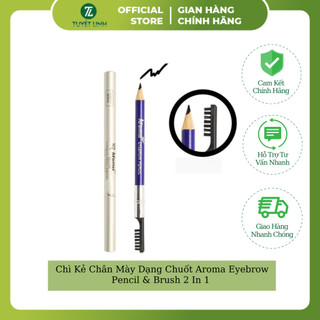 Chì Kẻ Chân Mày Dạng Chuốt Aroma Eyebrow Pencil & Brush 2 In 1 Natural Color Double-Head Eyebrow Pencil Anti-smudge