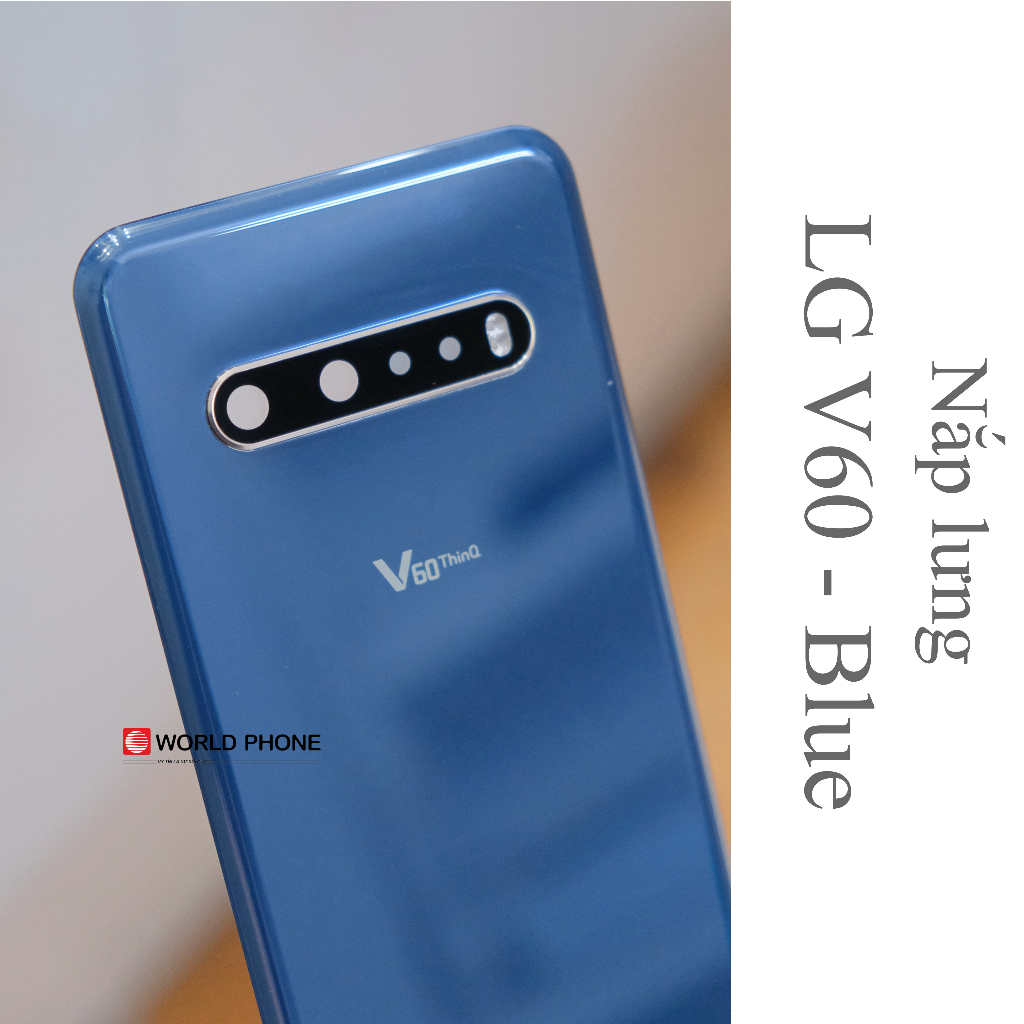 Nắp lưng cho LG V60 Xanh Blue kèm keo lưng,có khung kính camera