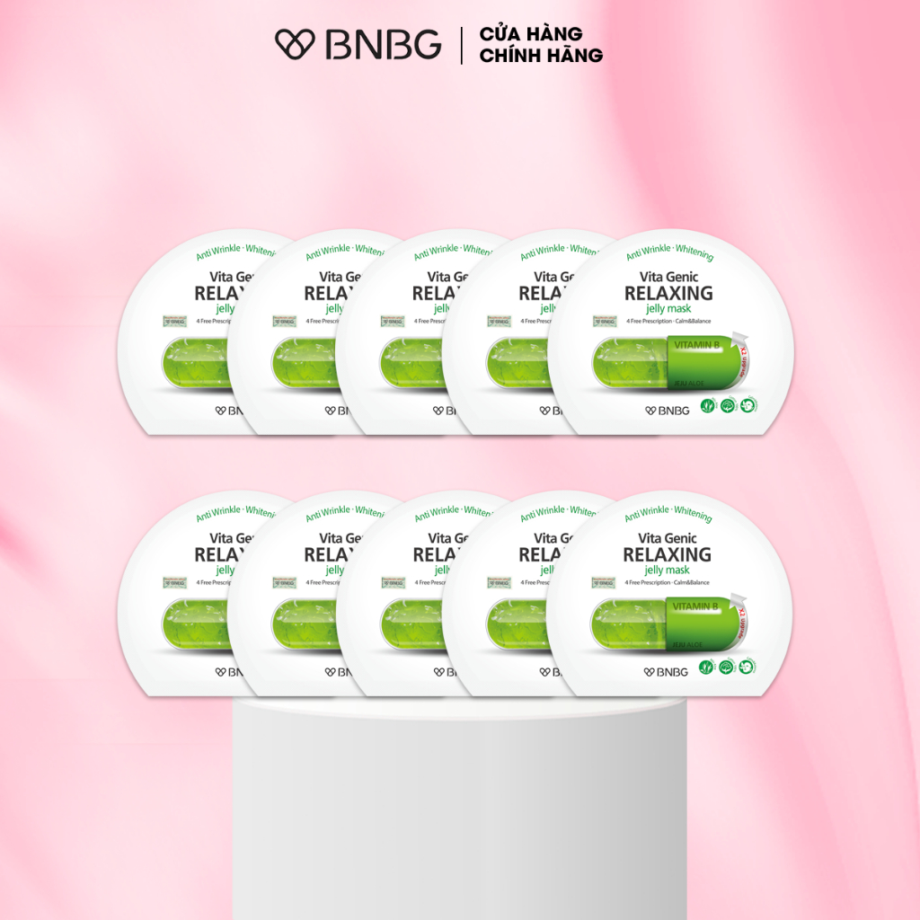 Combo 10 mặt nạ phục hồi da BNBG Vita Genic Relaxing Jelly Mask 30mlx10