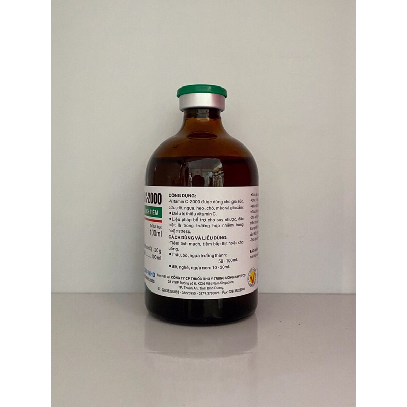 Vitamin C-2000 100ml bổ sung vitamin dùng cho trâu, bò, ngựa,..