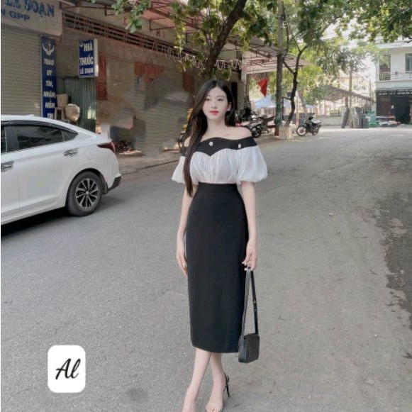 Váy đầm trễ vai xinh xắn đi làm, đi chơi, đi tiệc