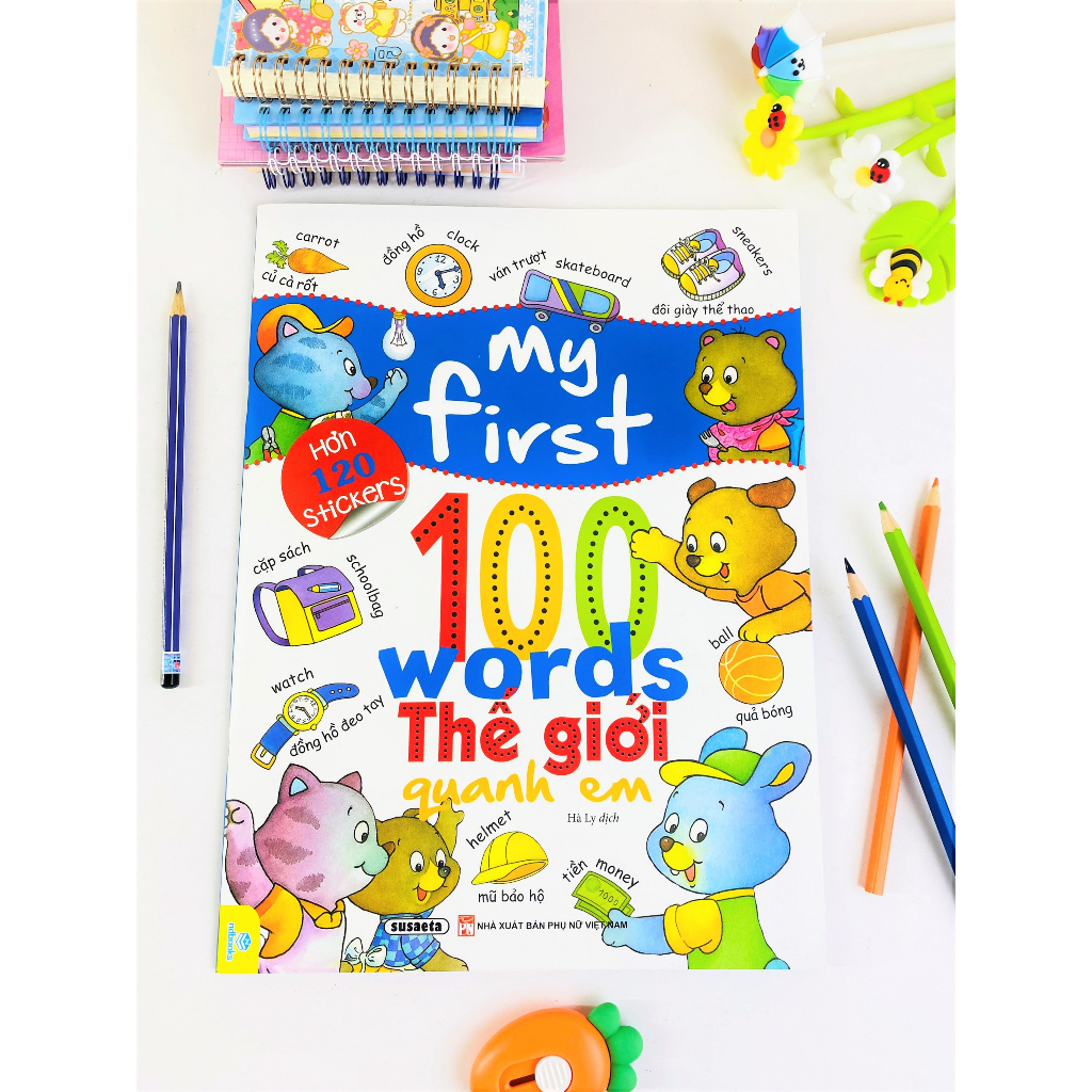 Sách - Combo 2 Cuốn : My First 100 Words (Hơn 120 Stickers) - ndbooks