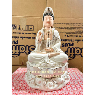 Tượng quan âm sứ cao cấp nhập khẩu cao 30cm, 35cm