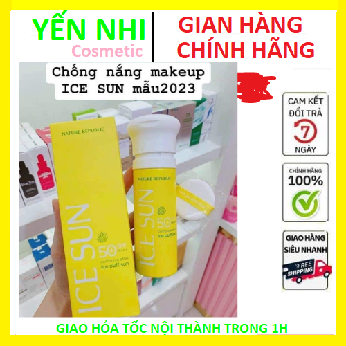 [Mẫu Mới] Kem Chống Nắng 3In1 Make Up Mát Lạnh Mersenne Beaute Ice Puff Sun Spf50+ 100Ml