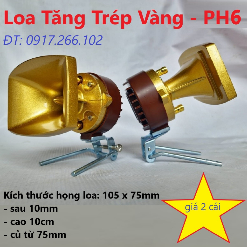 BỘ 2 CÁI LOA TÉP PH6 KÈM TỤ - HỌNG KIM LOẠI - LOA TĂNG TRÉP RỜI