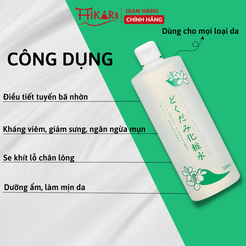 Nước hoa hồng diếp cá Chinoshio Dokudami Natural Skin Lotion 500ml