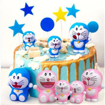 Set 4 Doraemon trang trí bánh kem