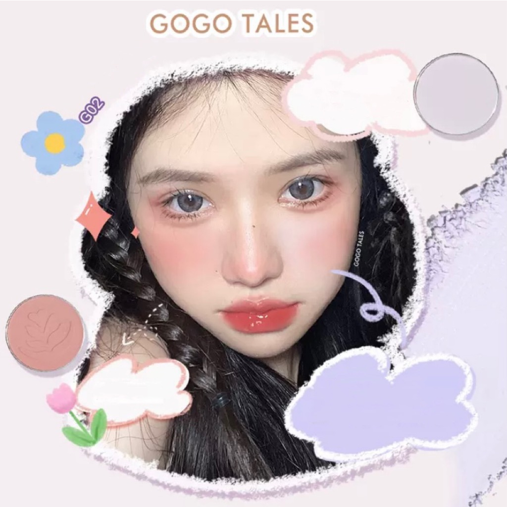 Bảng phấn mắt má tạo khối GOGO TALES bền màu đa năng tiện lợi Nude Light Shadow Highlight Contouring Disc GT445 GOGO158