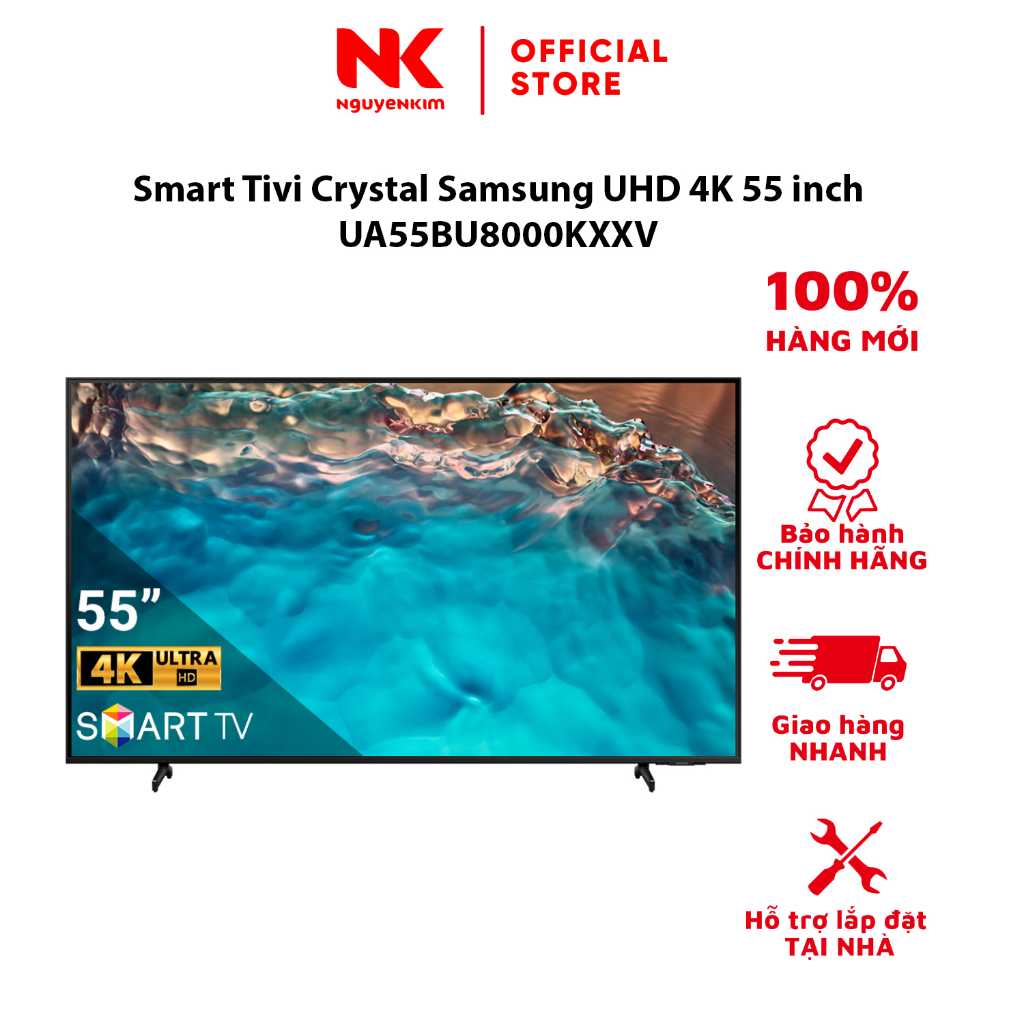 Smart Tivi Crystal Samsung UHD 4K 55 inch UA55BU8000KXXV