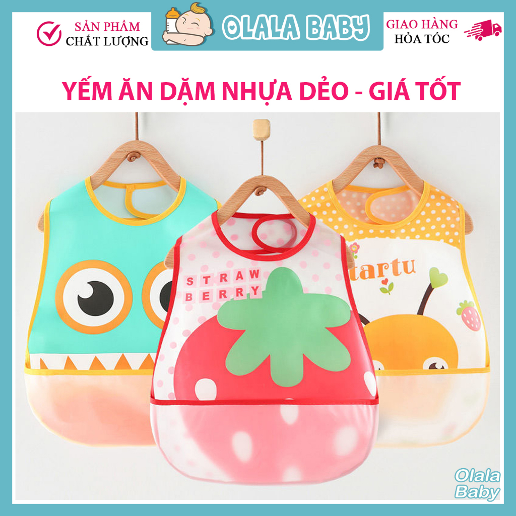 Yếm ăn chống thấm có máng cho bé