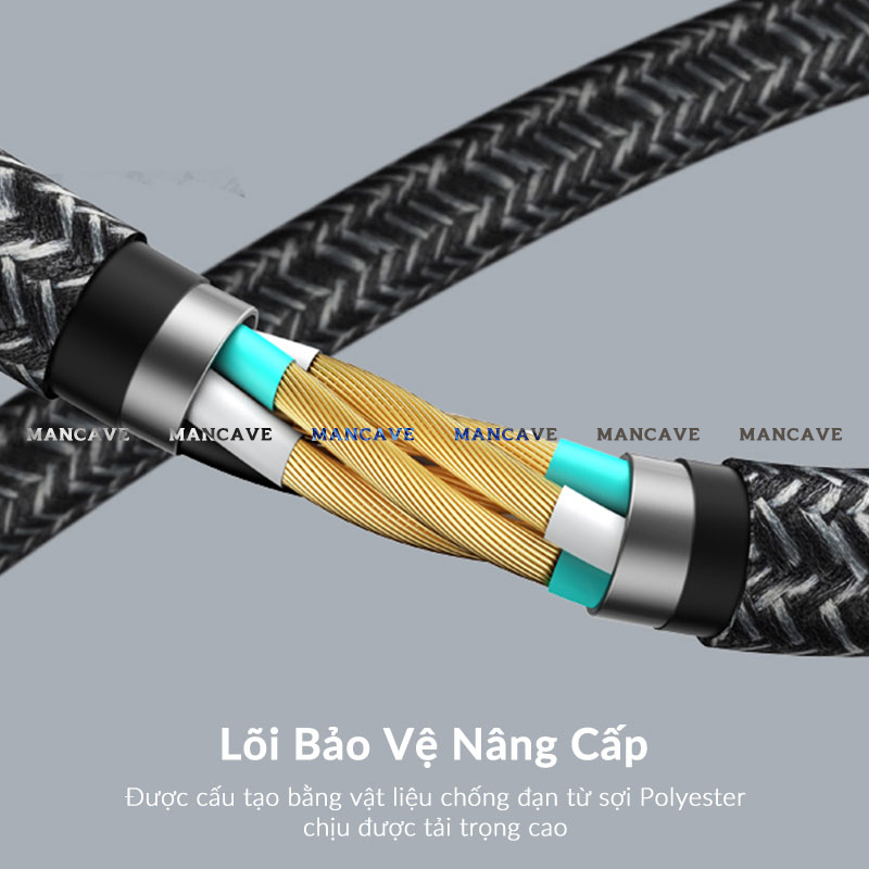 Cáp Sạc 27W MFi AOHI MaglinePro+ Chip Xử Lý Thông Minh, Dây Bện Nylon Chống Đứt Gãy, Led Báo Sạc 3 Màu Cho iP 14 Pro Max