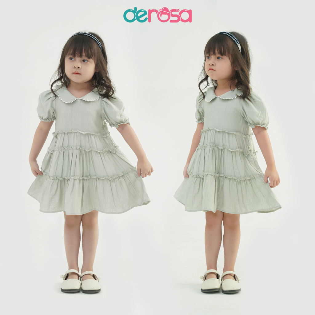 Váy cộc tay mùa hè cho bé gái DEROSA KIDS đầm công chúa từ 2 đến 6 tuổi DSK23-162