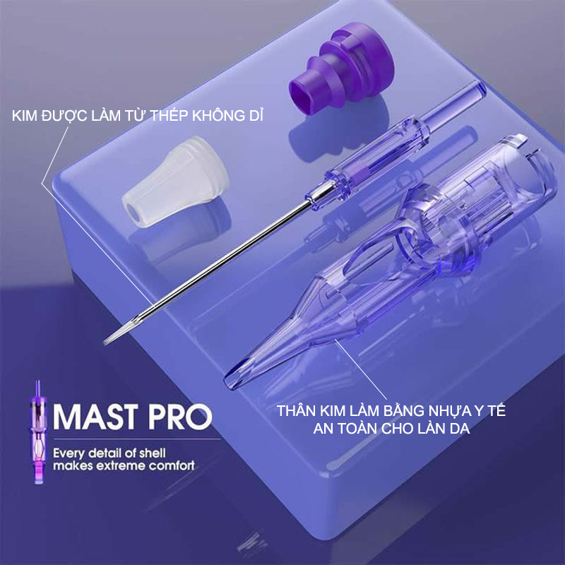 Kim phun xăm Mast Pro tím dùng cho máy pen chính hãng 1 hộp 10 cây