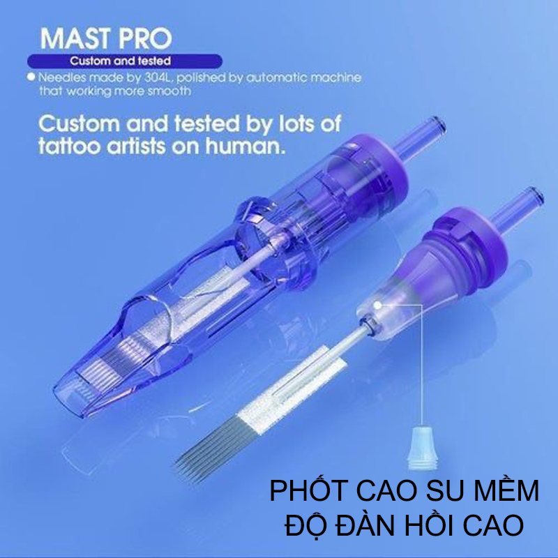 Kim phun xăm Mast Pro tím dùng cho máy pen chính hãng 1 hộp 10 cây