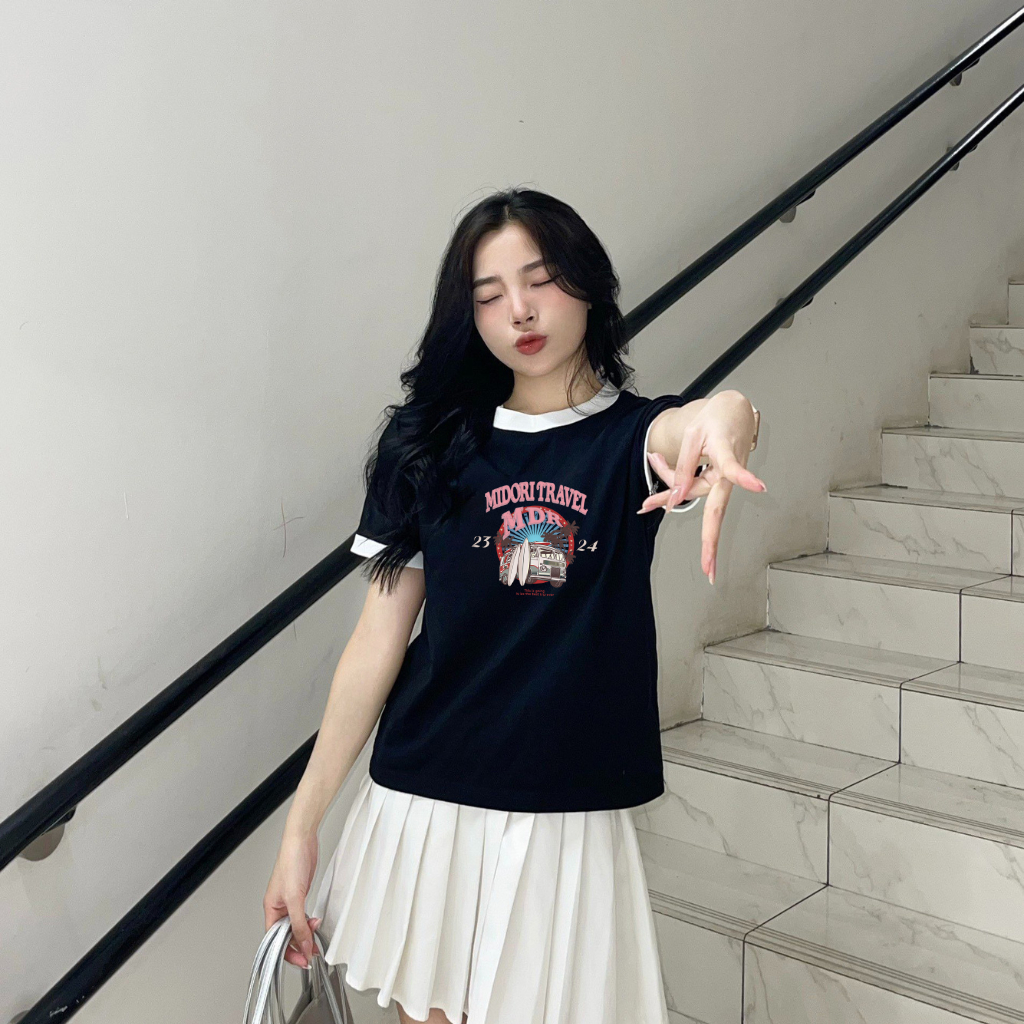 Áo thun Baby Tee VINTAGE unisex phông Nam Nữ Local Brand Chính Hãng Midori M Studio