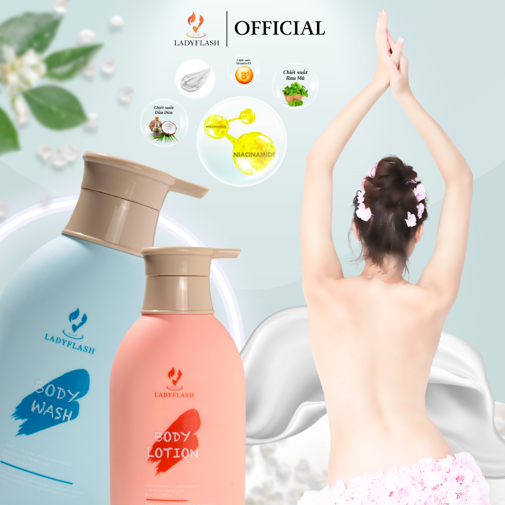 Sữa Tắm Trắng Da Niacinamide Hương Nước Hoa Cao Cấp LADYFLASH