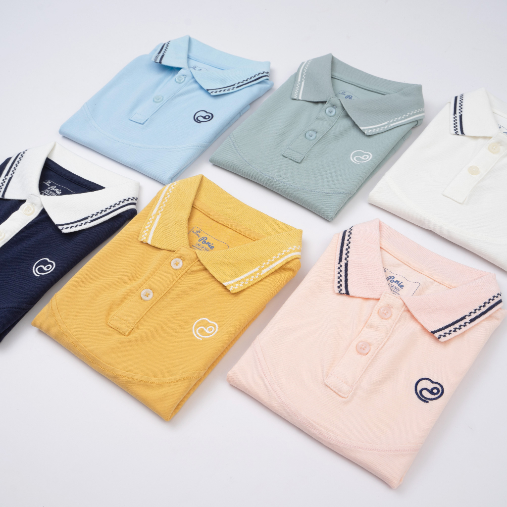 Bộ quần áo polo bé trai, bé gái, bộ polo cộc tay BU Baby đáng yêu phối màu cổ BPN130306 | Quần áo BU Baby