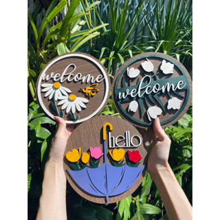 Bảng welcome gỗ decor treo cửa trang trí shop siêu ( dây treo)  - GXHOME